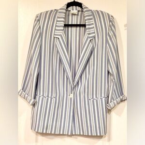 RUSS Striped Blue and White Women's Blazer